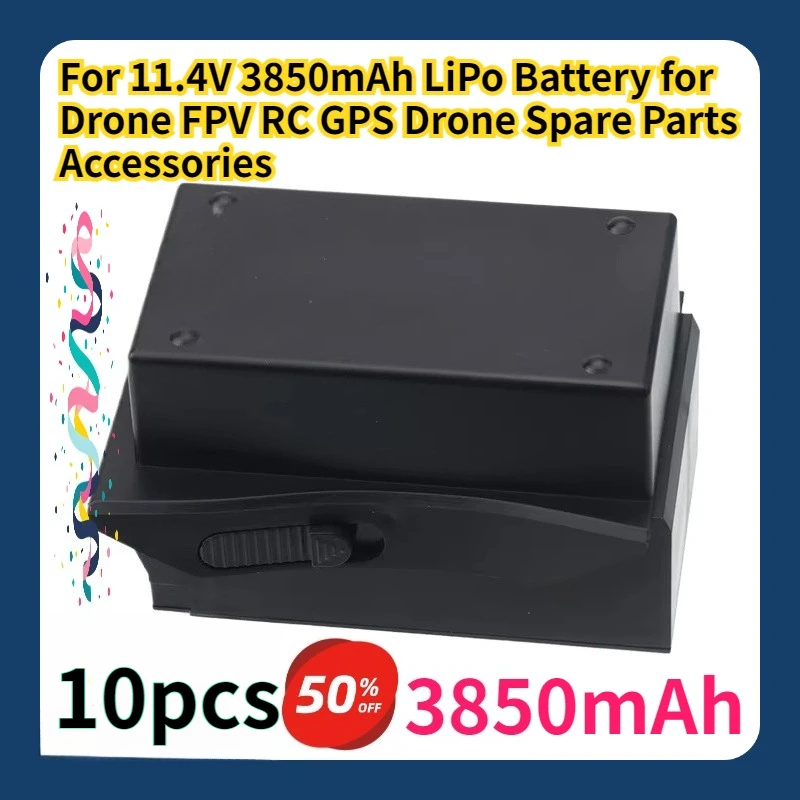 

For 11.4V 3850mAh LiPo Battery for Drone FPV RC GPS Drone Spare Parts Accessories