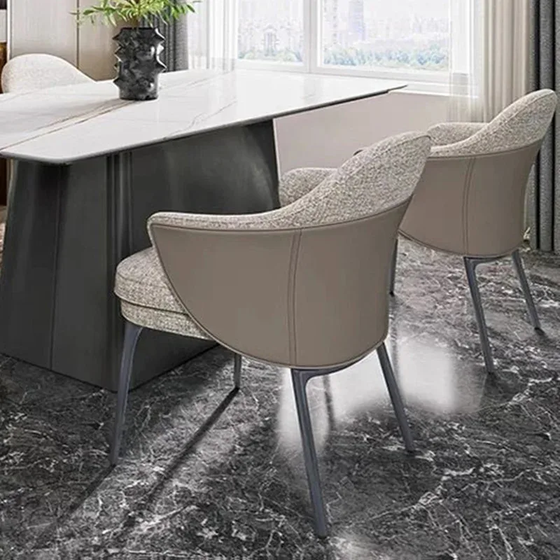 

Luxury Modern Dining Chairs Metal Upholstered Nordic Kitchen Dining Chairs Living Upholstered Chaises Salle Manger Furniture