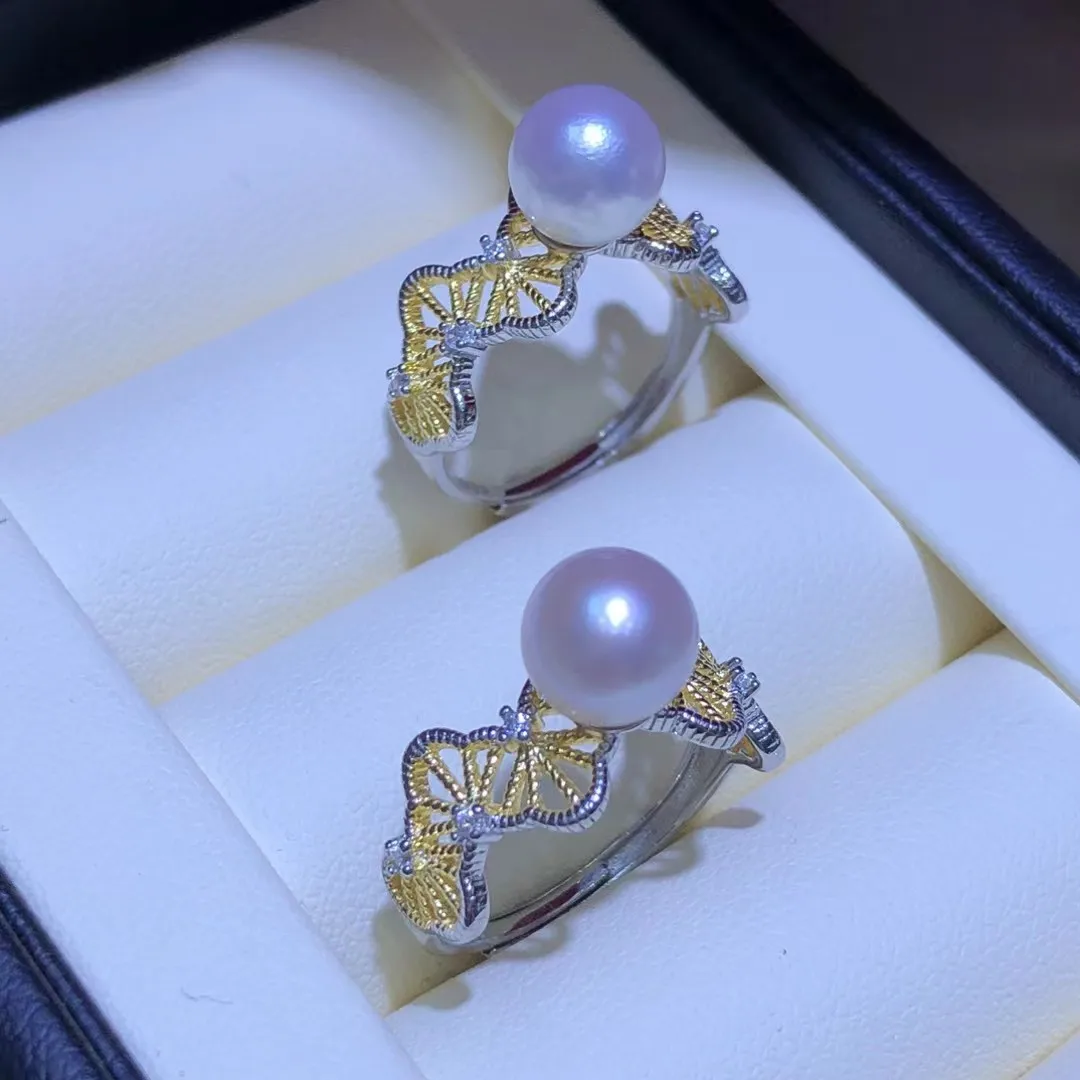 

Регулируемое кольцо из стерлингового серебра S925, фурнитура, крепления, аксессуары, детали, фитинги для жемчуга 7-8 мм, 5 шт./лот