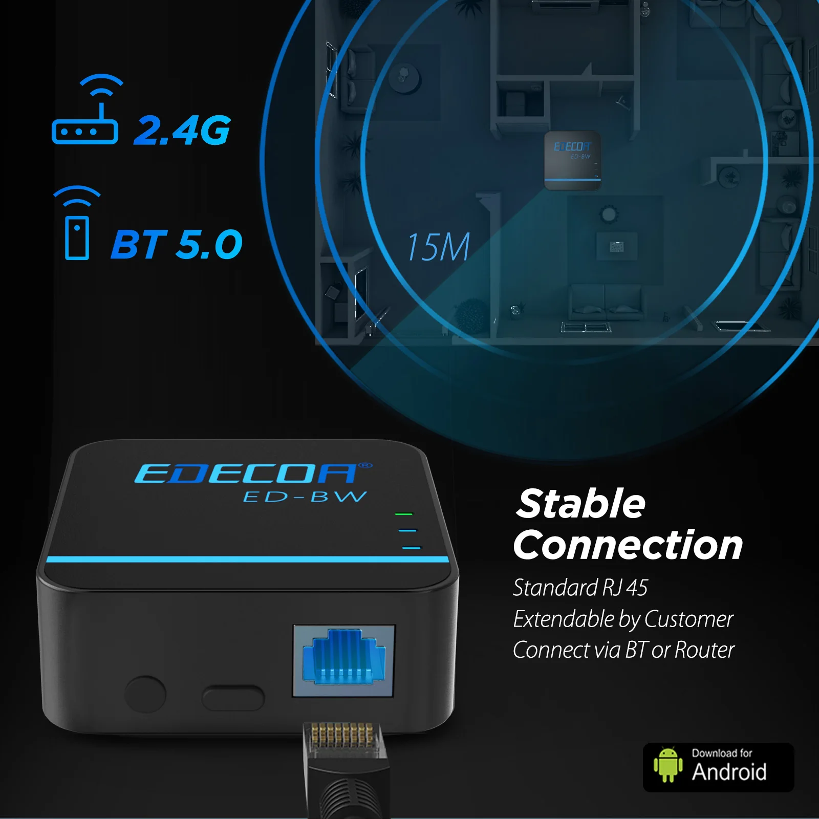 EDECOA Wireless Box For Hybrid Solar Inverter Data Syncing Adapter Wireless Module