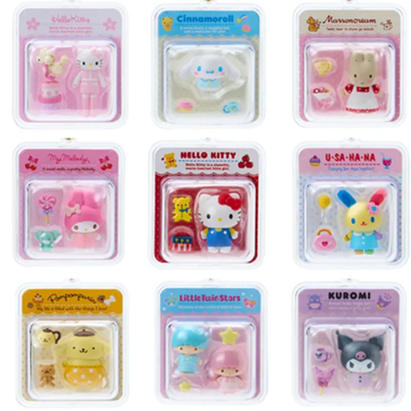 

Миниатюрный брелок Sanrio из смолы, набор Kitty Melody Hangyodon Marron, кремовая подвеска для камеры, мультяшная кавайная аниме-фигурка, модель игрушки