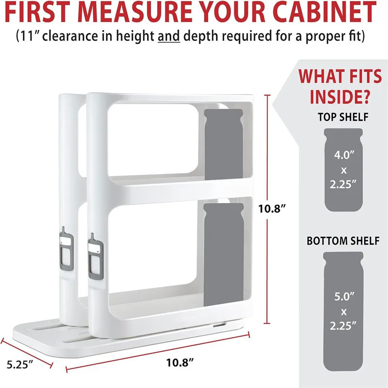 Cross Country Kitchen Storage Rotating Rack Multi-Tier Organiser Cabinet Food Ingredient Organiser Pull-Out Rotating Spice Rack