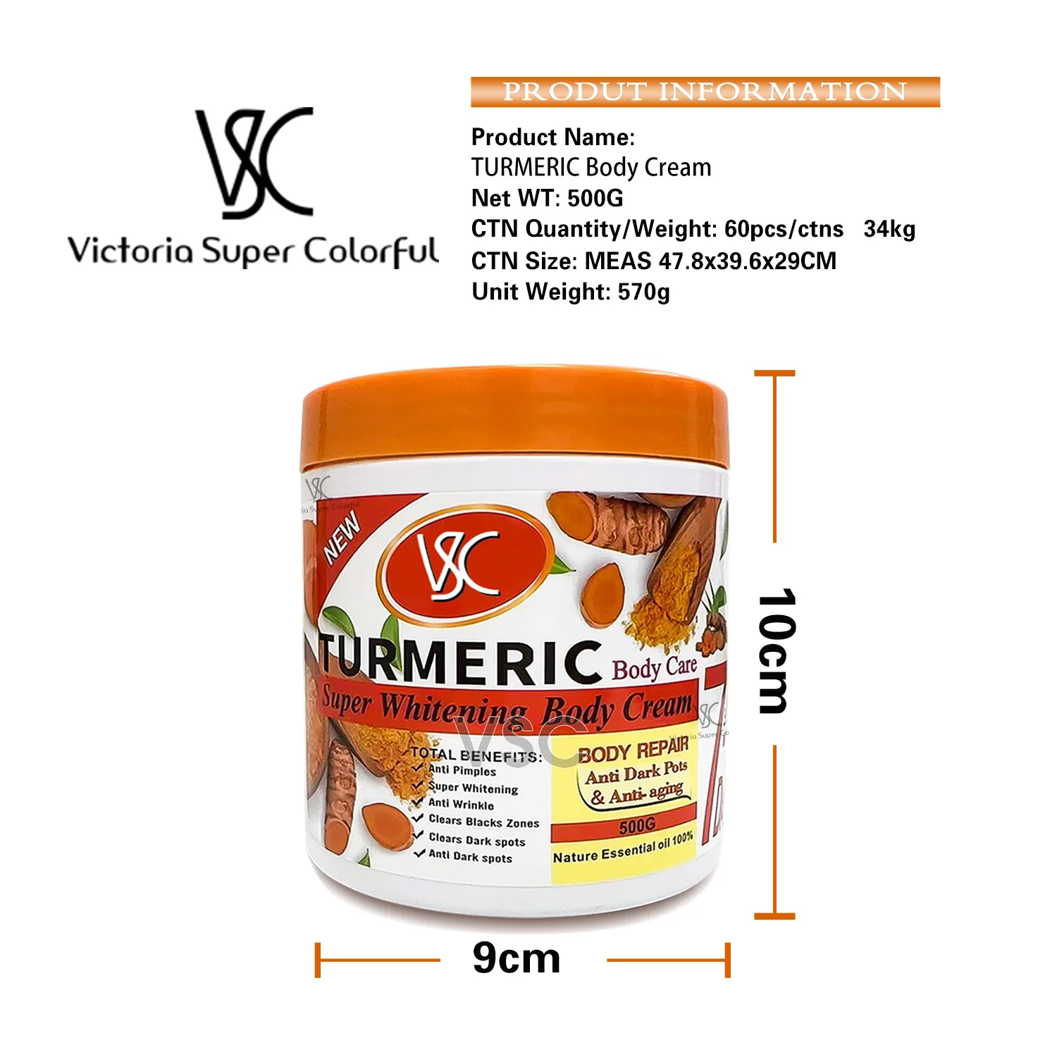 Turmeric Moisturizer Body Lotion Brightening and Blackening Hydrating and Moisturizing Skin Body Cream Moisturizer Face Cream