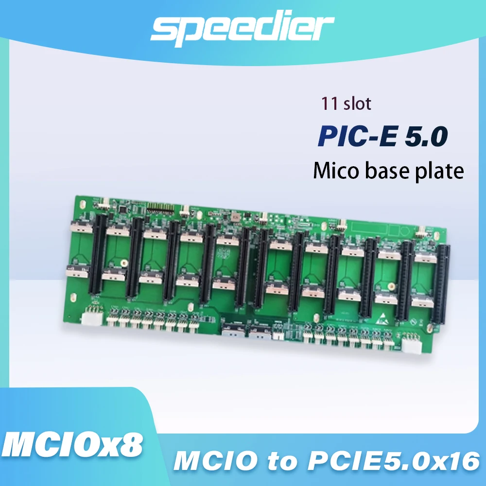 

8-карточная/10-карточная материнская плата графического процессора MCIO для PCIe 5.0 x16 PCIe Direct Expansion Edition 32GT/s 22 * MCIO X8 8-контактный разъем питания