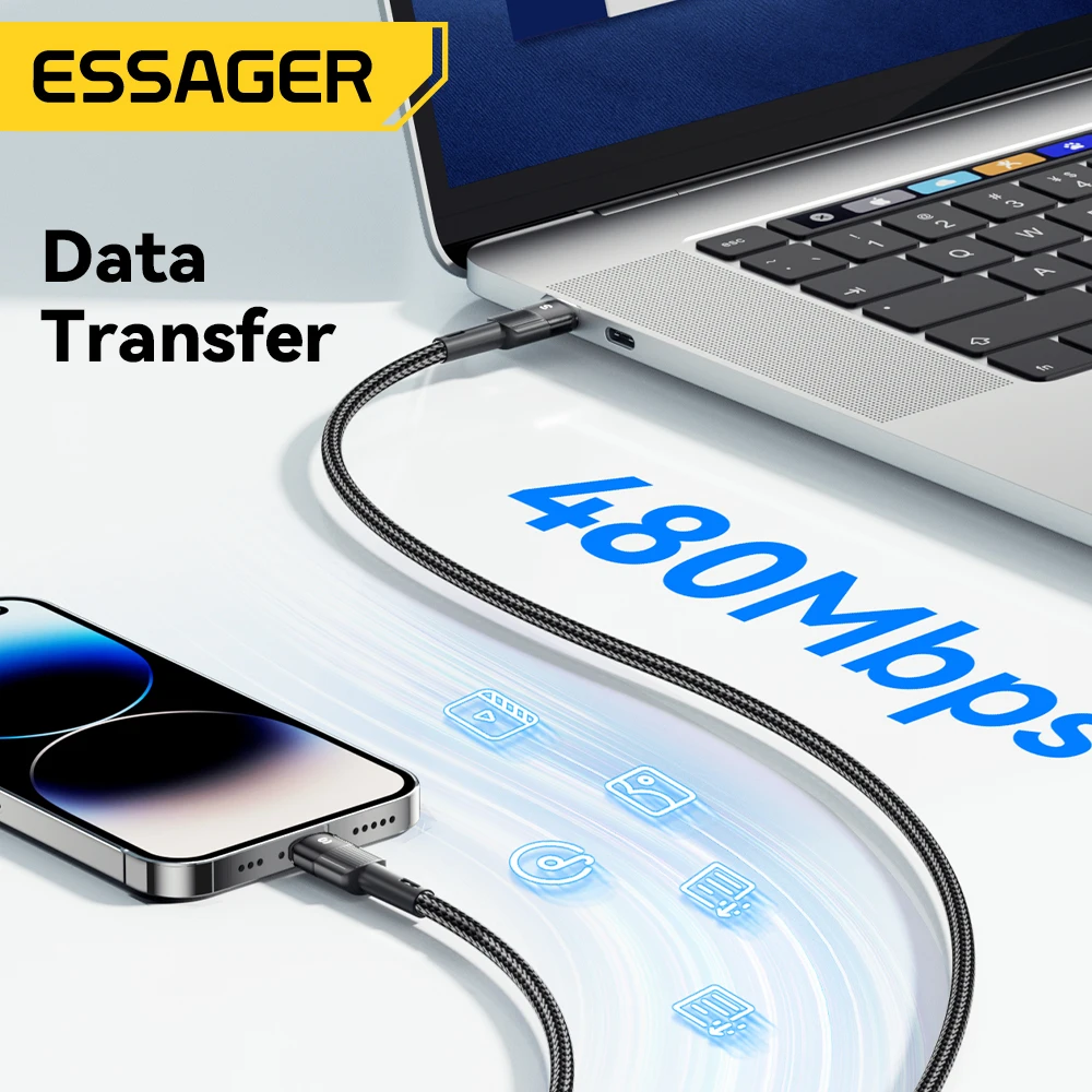 Essager-Cable USB C de carga rápida para móvil, cargador de línea de datos para IPhone 14, 13, 12, 11 pro, Max, XS, 20W, iPad