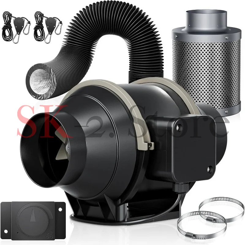 4/6 inch CE/RoHS/FCC certification knob speed regulation EC pipe fan carbon can filter sleeve