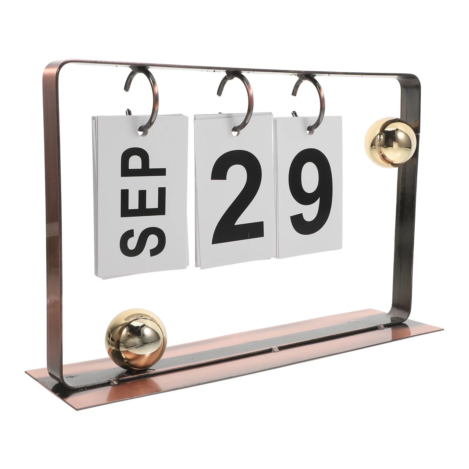 

Metal Rings Desk Calendar Rustic Perpetual Flip Desktop Calendar Stand Office Table Daily Schedule Reusable Vintage