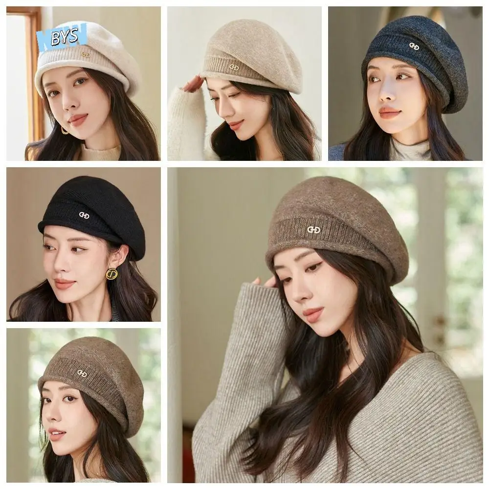 

Personality Korean Style Wool Beret Artist Hat Octagonal Hat Knitted Hat Painter Hat Newsboy Cap Wool Cap Streetwear