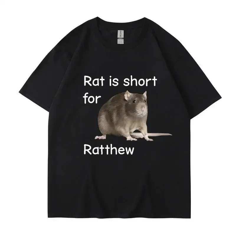 Rat Is Short for Ratthew Meme Graphic T-Shirt Women Funny Short Sleeve Casual Harajuku Short Sleeve Casual Aesthetic Clothes