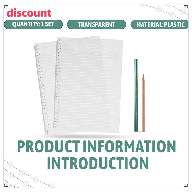 Classic-2 Pcs Plastic Straight Line Stencil Template For Journaling