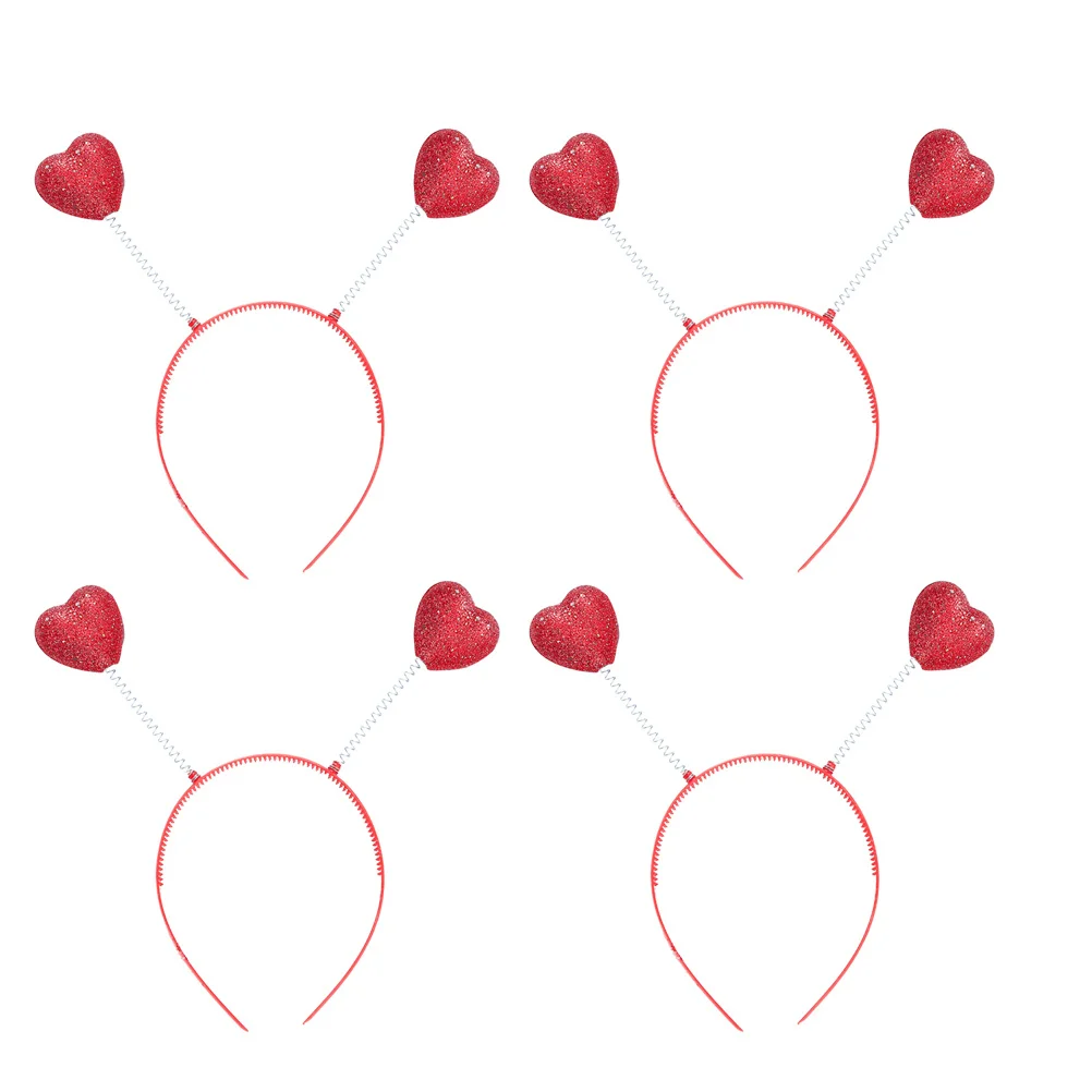 4 قطعة عيد الحب القلب الشعر الأطواق الإبداعية غطاء الرأس حفلة متعة مفاجأة هدية لأحبائك الأحمر حزب الشعر هوب