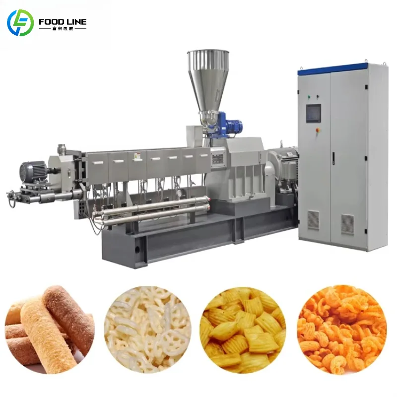 Customized Industrial Stainless Steel Puffed Food Production Line Long Service Life Snack Machine for Factories
