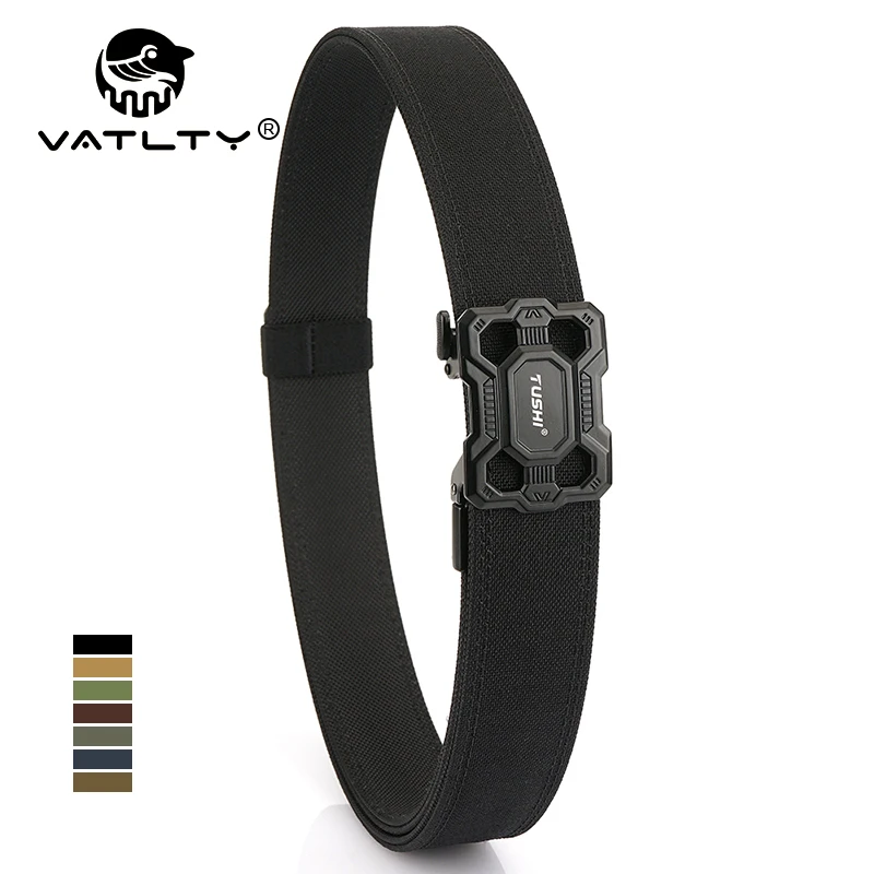 VATLTY 110cm-120cm Rigid Belt for Men Thick Nylon Duty Work Trousers Belt Metal Automatic Buckle Tactical Belt Tactical Gear