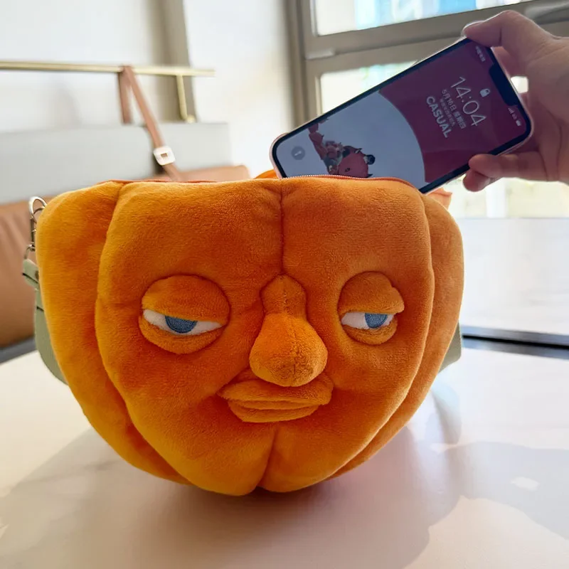 MyRytanda Halloween Pompoen Schoudertassen Kawaii Pluche Lantaarn Rugzakken Tassen Kindercadeaus
