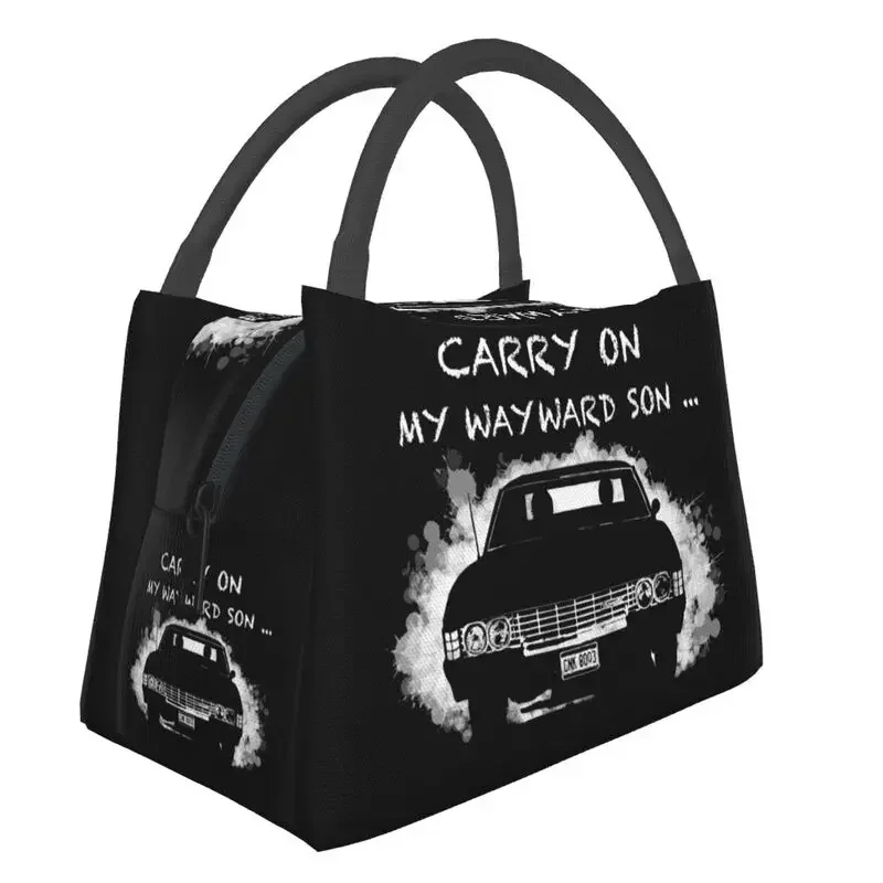 Carry On My Wayward Son Insulated Lunch Bag for Women Leakproof Supernatural TV Cooler Thermal Lunch Box Office Picnic Travel