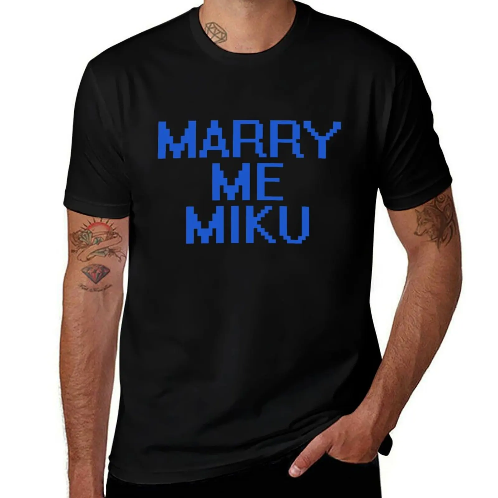 

Marry me Miku T-Shirt funny t shirts cotton man t shirt graphic T-Shirt