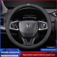 Car Leather Steering Wheel Cover Anti-slip Accessories For Honda FIT CRV Civci Accord Jazz HRV Stepwgn Prelude Insight Vezel CRZ