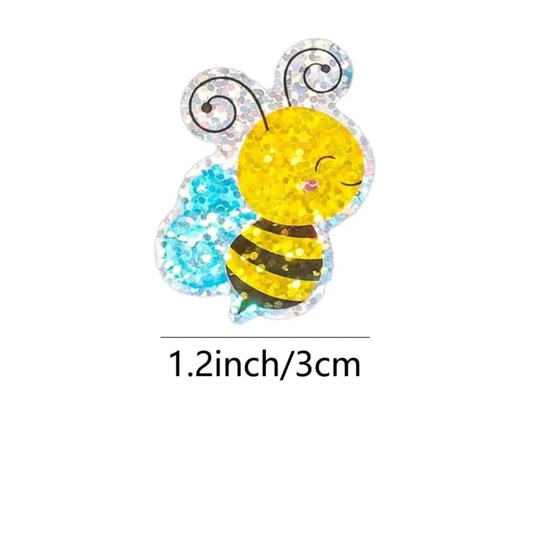100-500pcs Laser-Cut Cute Bee Animal Cartoon Stickers round Self-Adhesive Reward Labels Decorative Stationery for Gifts