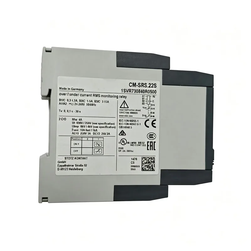 Control relay CM-SRS.22S, 2c/o, 0.3-15 A, 220-240VAC 1SVR730840R0500 Single-phase current monitor