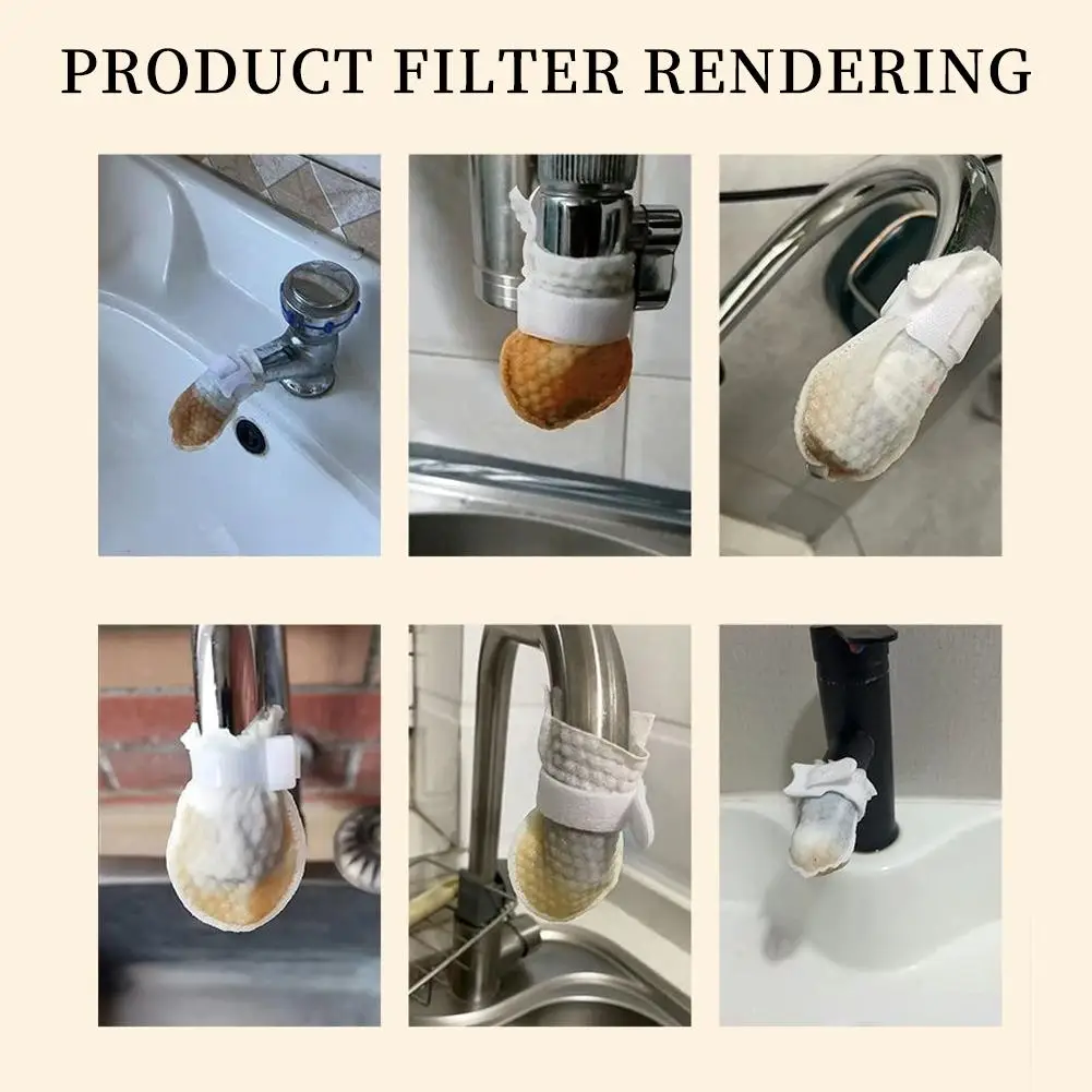 Faucet Filter Pads High Density PP Cotton Multi Layer Filtration Universal Fit Kitchen Bathroom Hot Cold Water Reusable Straps view 5