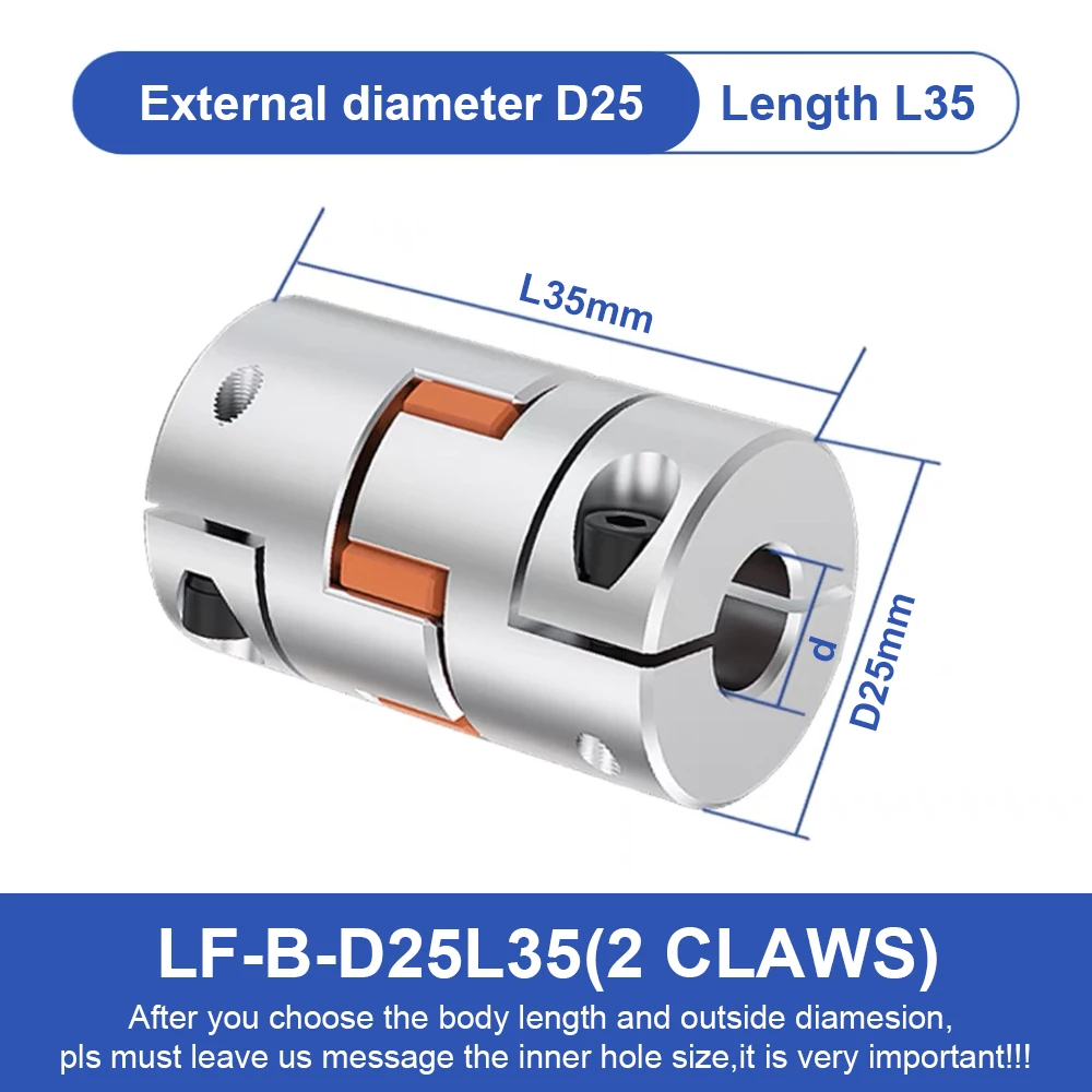 Plum couplingCoupler D25 L35 Two Jaw Aluminium Plum Flexible Shaft Coupling Motor Connector Flexible Coupler 6 8 10 12