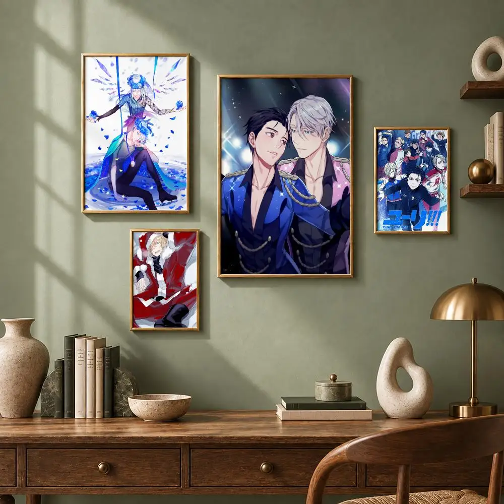 Romantic Anime Y-Yuri on IceS Poster HD Self-Adhesive No Residue After Removal Ideal for All Kinds of Wall Decor