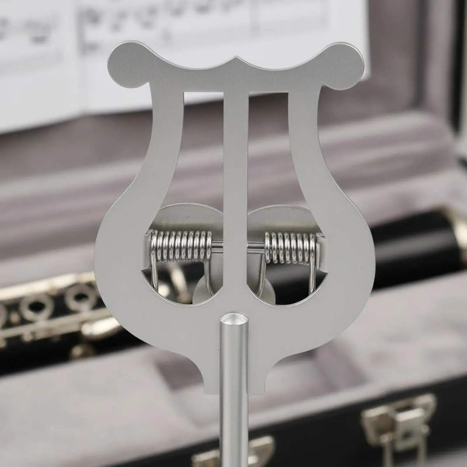 Clarinet Lyre Clip Adjustable Portable Music Score Holder Compact Clarinet Music Clip for Rehearsal Performance