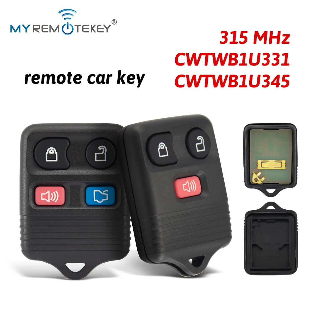 MYREMOTEKEY Remote Car Key 3/4 Buttons 315MHz For Ford Escape F150 F250 F350 Edge Expedition Explorer Escort 2001-2007