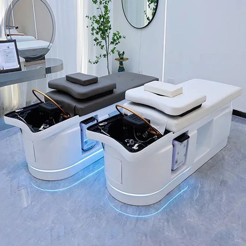 

Spa Massage Shampoo Bed Hairdressing Mobility Hairdresser Shaving Commercial Water Circulation Sink Beauty Furniture For Spa