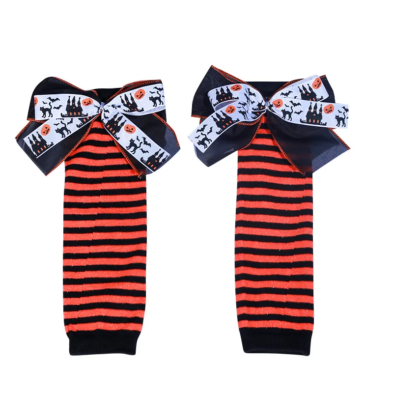 قفازات جديدة للهالوين نصف إصبع مخططة بفيونكة عنكبوتية مزخرفة وأكمام دافئة للنساء وأكمام مكشوفة للأصابع #5