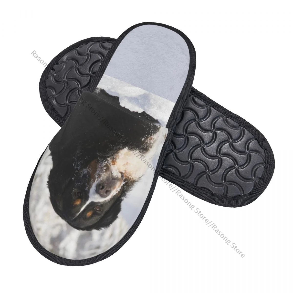 Fur Slipper For Women Men Fashion Fluffy Winter Warm Slippers Bernese Mountain Dog Winter House Shoes