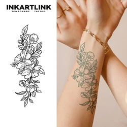 Flowers Temporary Tattoo,Lasts To 15 Days New Technology Magic Waterproof Semi Permanent Sticker.