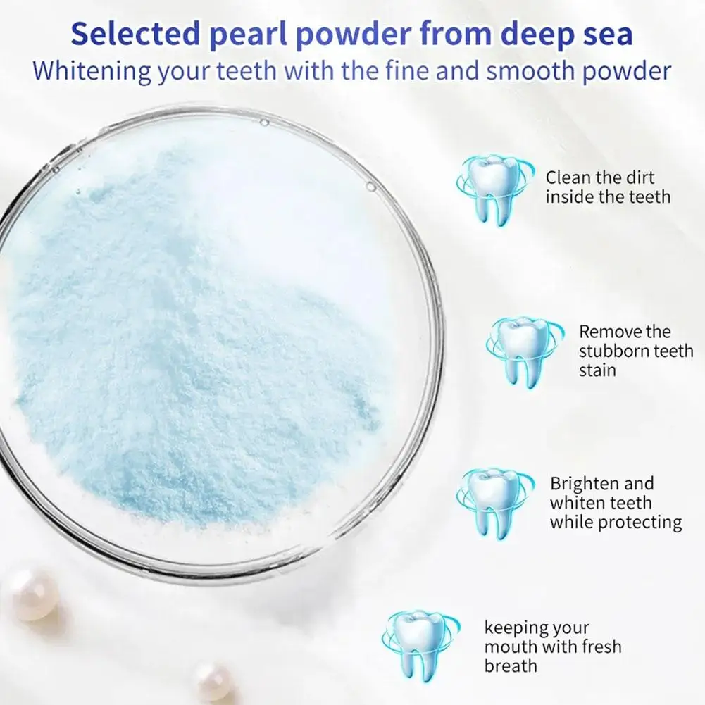 Pearl Whitening Tooth Powder 50g rinfresca l'alito rimuove le macchie gialle polvere detergente per i denti igiene orale