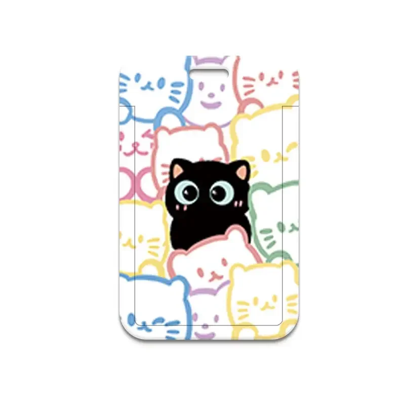 1 Pc Worker Card Holder Lanyard Cute Cat Card Holder for Student Korean Fashion Kawaii Cat Kpop Idol Photocard Holder Portable