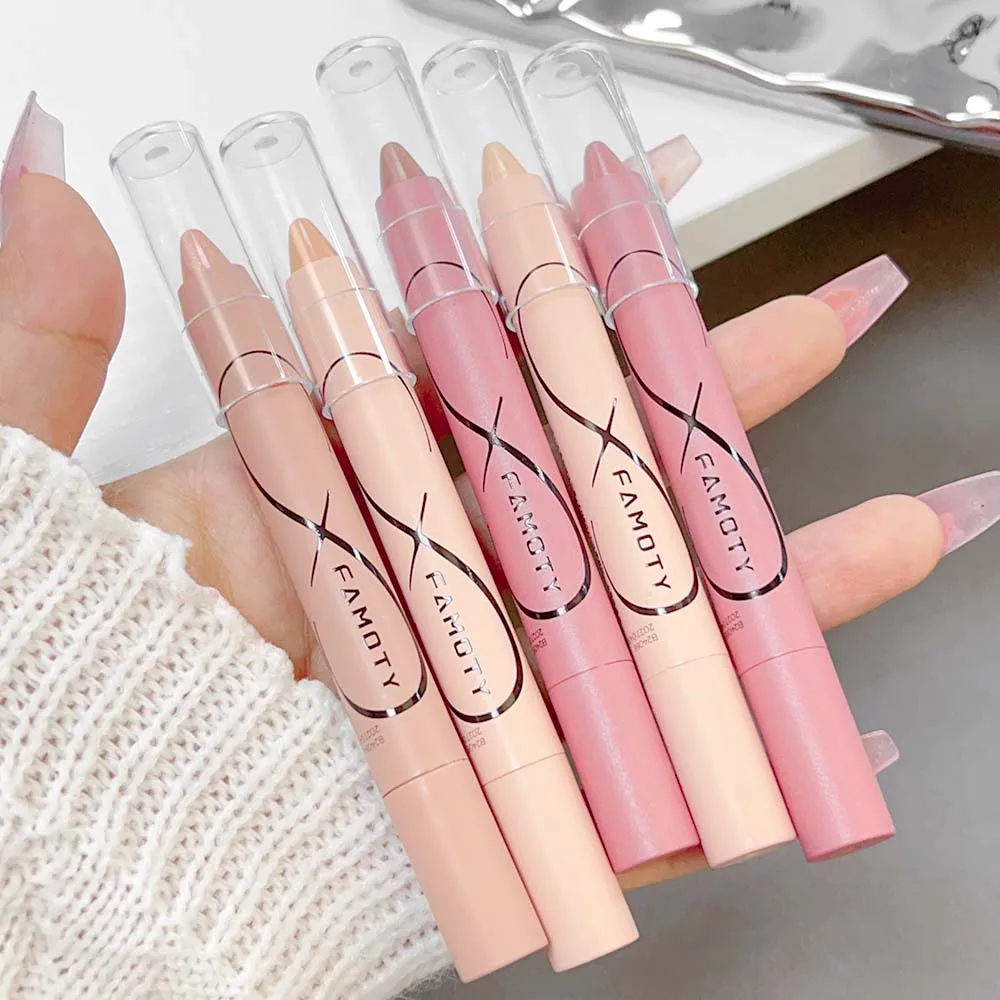 White Pearlescent Highlighter Stick Waterproof Lasting Matte Shiny Pink Eyeshadow Lying Silkworm Pen Korean Eye Makeup Cosmetics