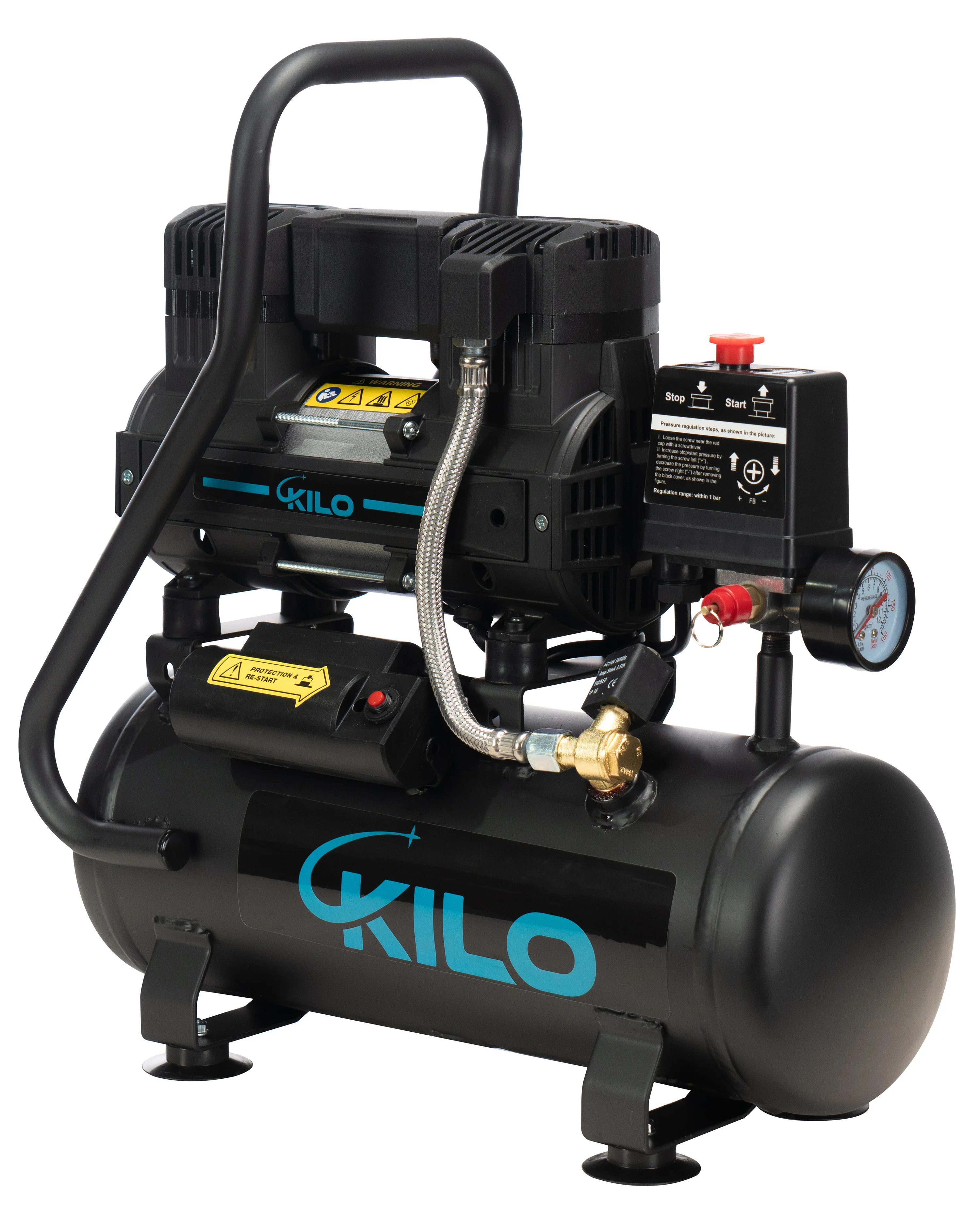 

2 Gallon Oil Free Air Compressor 1.0HP Max.115 PSI Pressure 65dB Ultra Quiet for Auto Repair Tire Inflation Spray Painting