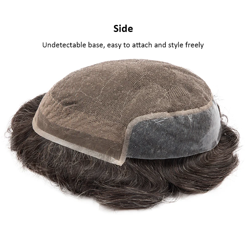 Man Hair Wig Swiss Lace PU Men's Capillary Prosthesis Real Indian Human Hair System Front Swiss Lace Natural Human Hairline Wigs