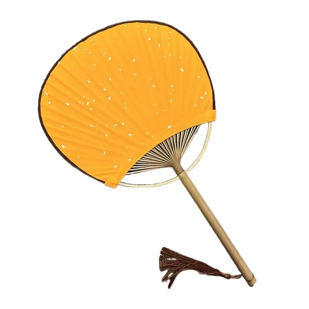 New Creative Vintage Hand Painted Fan Bamboo Handle with Tassels Blank Hand Fan Paper Room Decorations DIY Fan Gift