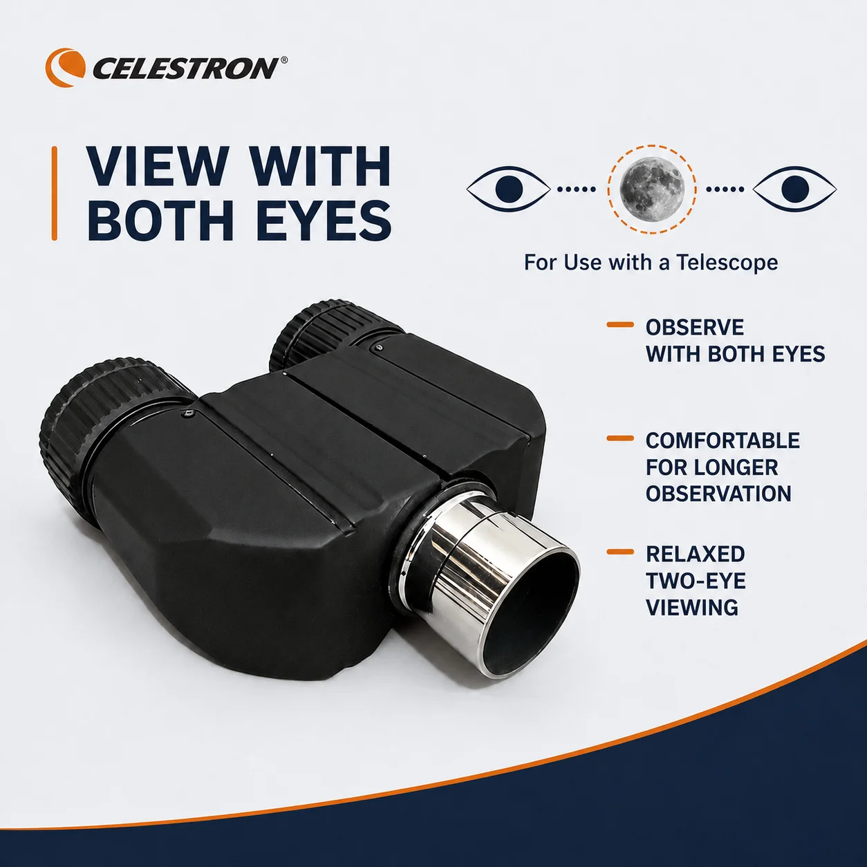 Celestron 1,25" 31,7mm Teleskop-Binoviewer mit 1,85X 3X Adaptern Doppelokular-Viewer für Mond- und Planetenforschung – Detail 1