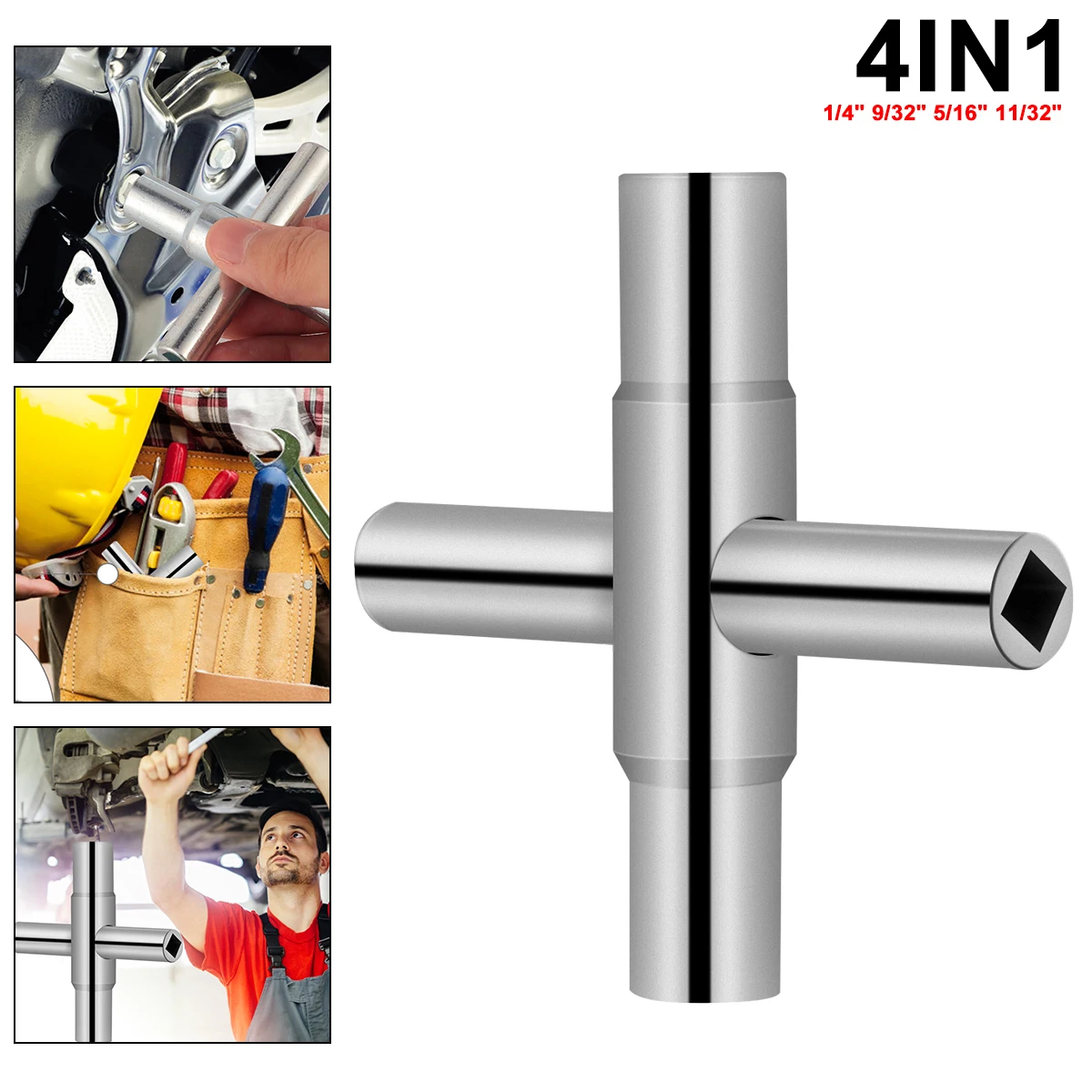 

Socket Wrench Black Treatment Cross Design Faucet Tube Multifunction Water Pipe Sink Hand Tool High Quality Material Small Space