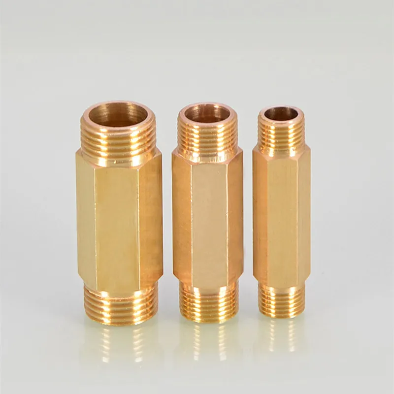 Copper External Direct Extension Pipe External Tooth Threaded 1/8 1/4 3/8 1/2 3/4 Male To Male Thread Adapter for Water Oil Gas