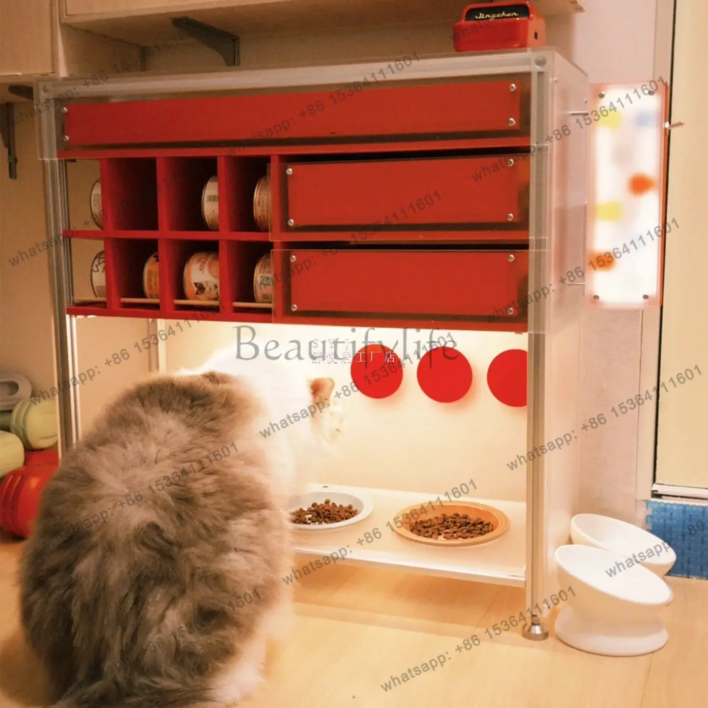 Multifunctional storage aluminum profile acrylic display cabinet, multi-layer storage cabinet