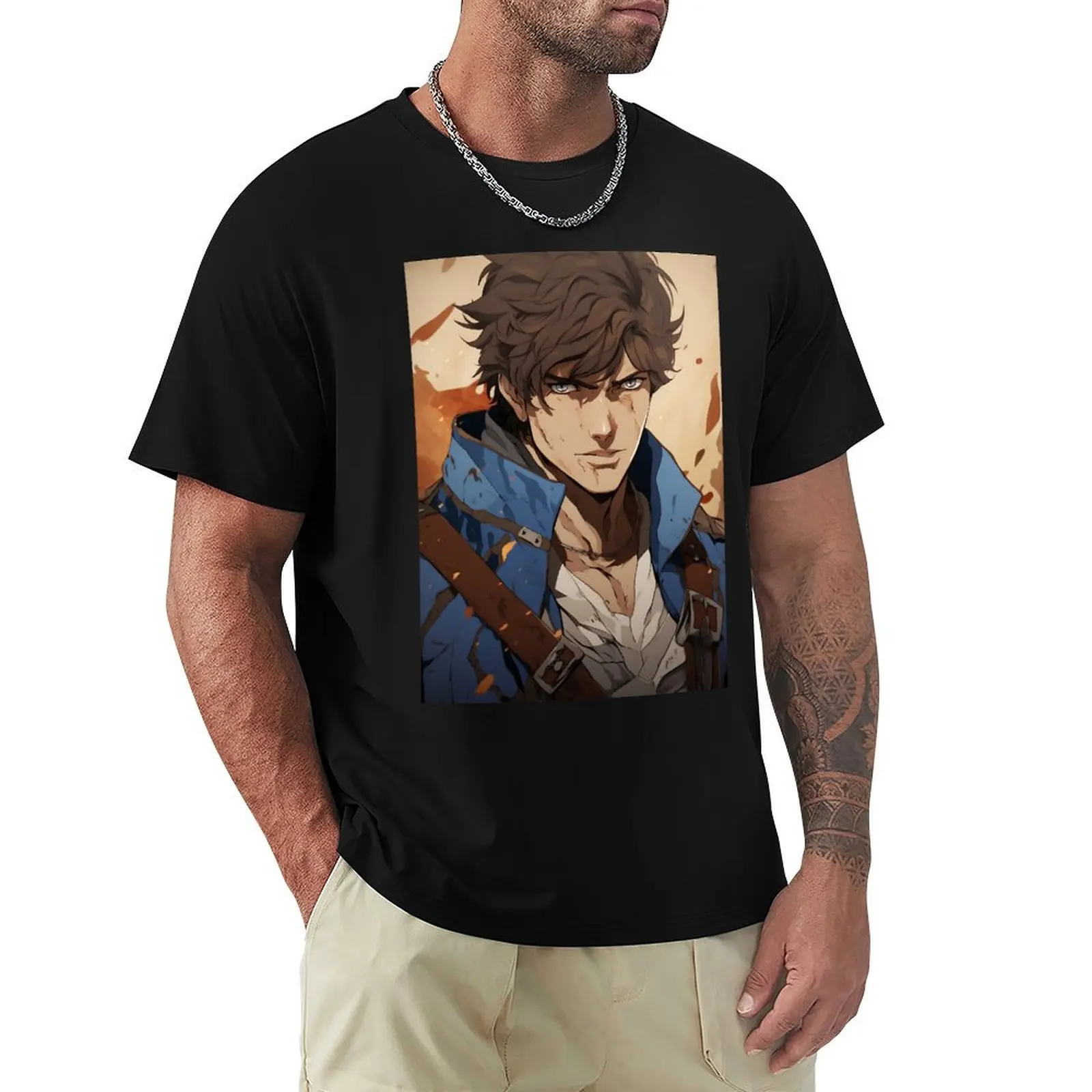 

Castlevania Nocturne Richter Belmont T-Shirt Urban Style Casual Short Sleeve Top