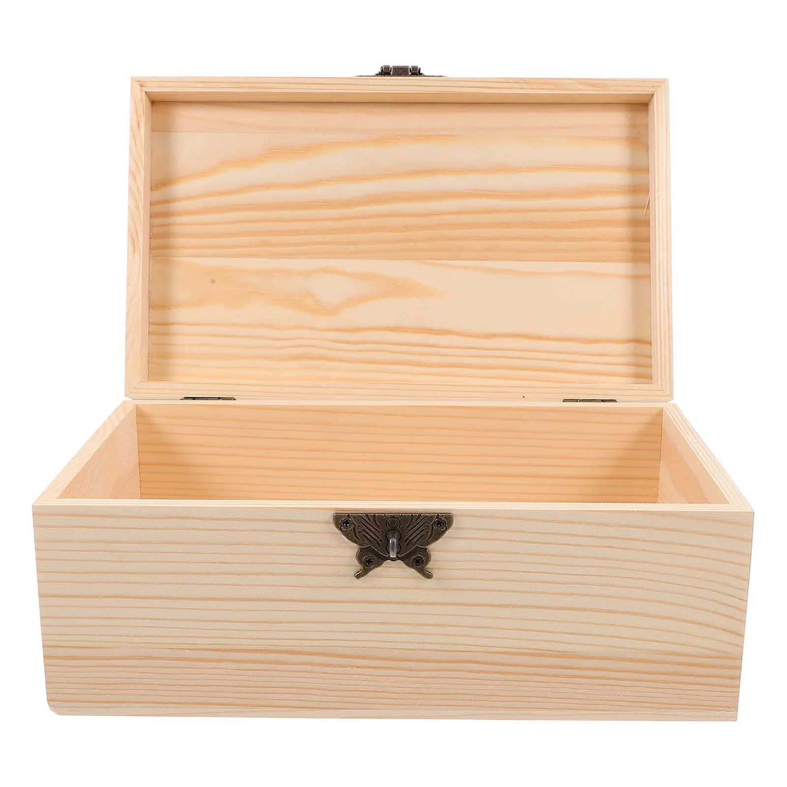 

Wooden Box Lidded Keepsake Organizer Multipurpose Storage Case for Jewelry Rings Watches Desktop Trinket Collectibles