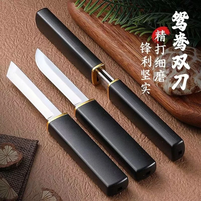 2 in 1 Pocket Knife Tanto & Drop Point Fixed Blade Japaness Style Survival Knife Camping EDC Tools Tactical Knife,Gift for Men