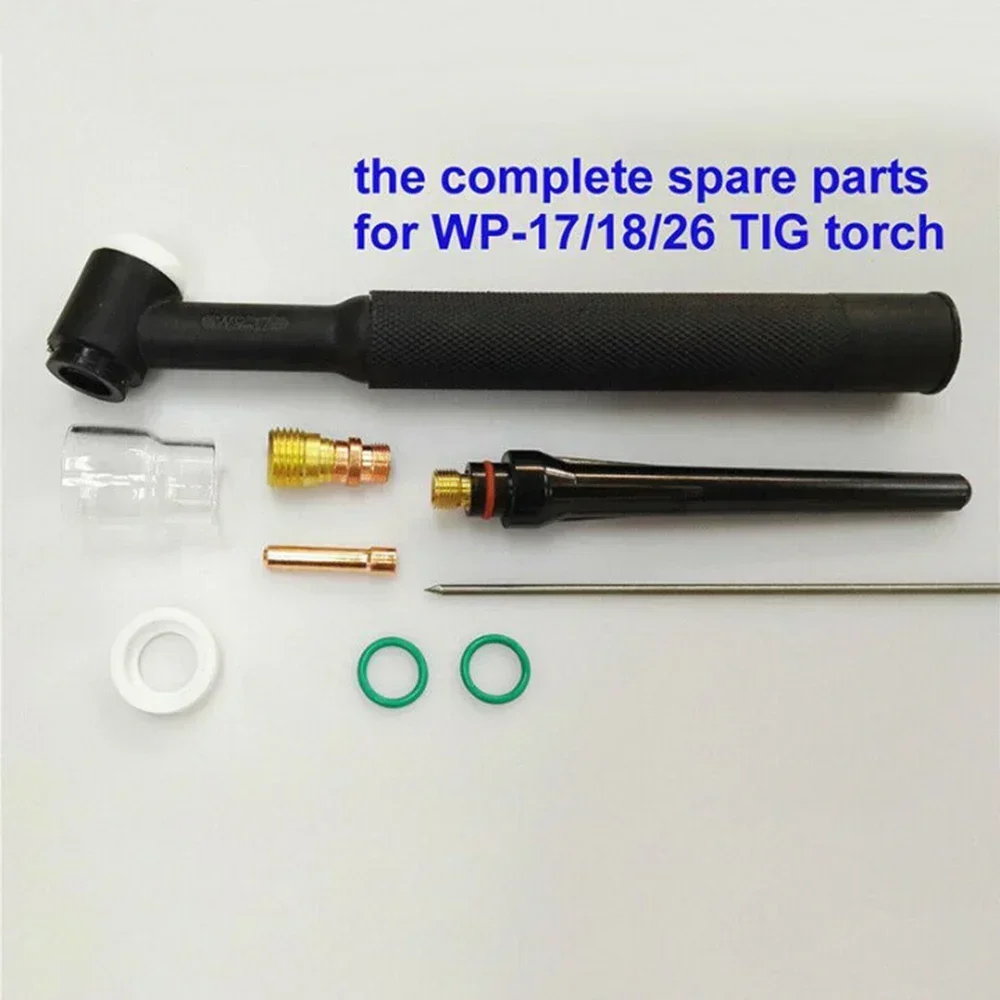 9pcs Kit For WP-17/18/26 TIG Welding Torch Gas Lens #12 Heat Glass Cup Gas Lens Repalacement Tools Welding Access