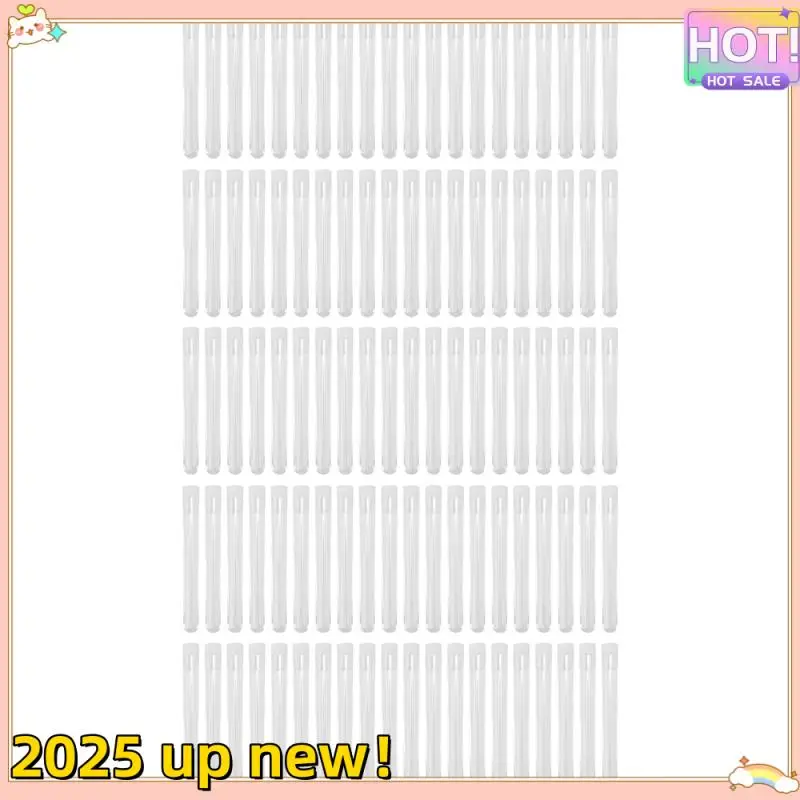 Classy-100Pcs Clear Plastic Test Tube With Cap 12X100mm U-Shaped Bottom Long Transparent Test Tube Lab Supplies