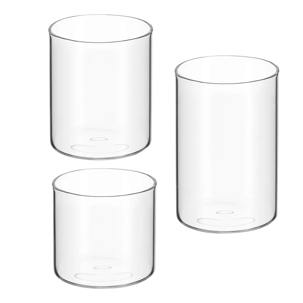 3 قطع كوب زجاجي أنيق حاوية إضاءة للشاي لتجمع المنزل مجموعة حامل مجوف لتزيين العشاء الرومانسي