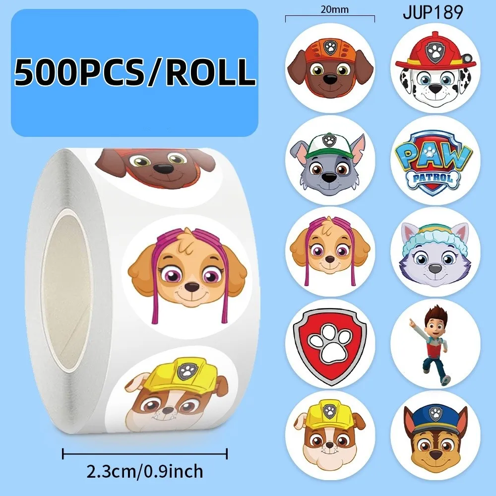 

Paw Patrol Big Head Stickers - 10 Sheets, Circular Design, 500 Stickers in Total with Repeating Patterns