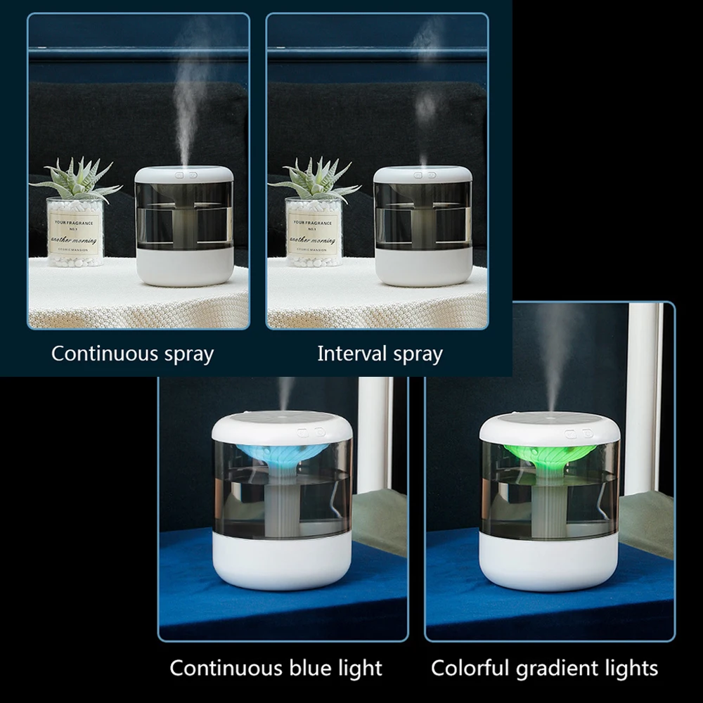 เครื่องพ่นละอองนาโนแบบพกพาก้านปักน้ำมันหอมระเหยกลิ่นหอม dmwd เครื่องพ่น1.2L เครื่องกรองอากาศแบบตั้งโต๊ะพร้อมไฟกลางคืน